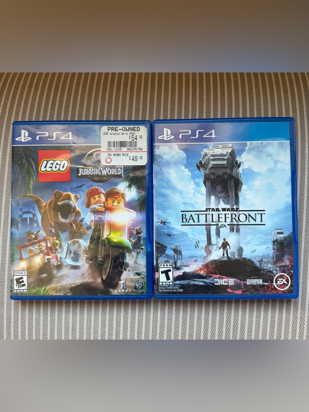 Sony PS4 Video Game Bundle - Lego Jurassic World and Star Wars Battlefront